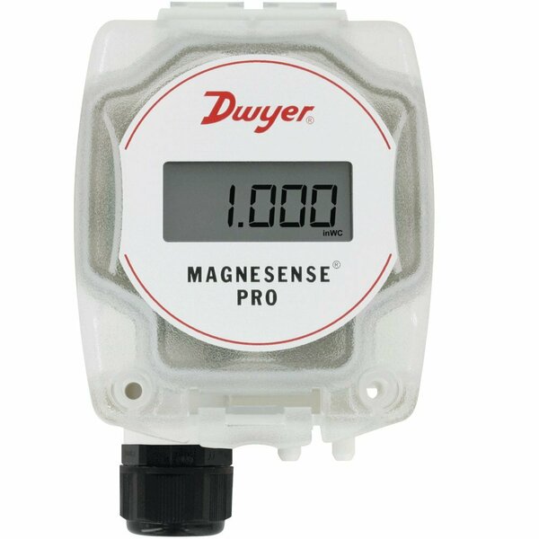 Dwyer Instruments Differenitial Pressure Transmitter, Wall Ulr WLcd MSXP-W10-PA-LCD